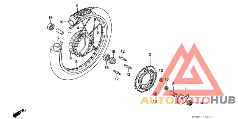Rear wheel complete assy