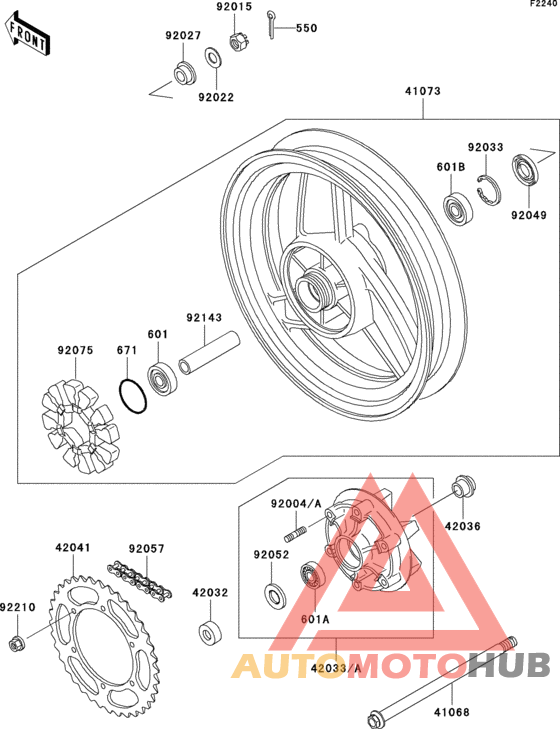 Заднее колесо и цепь