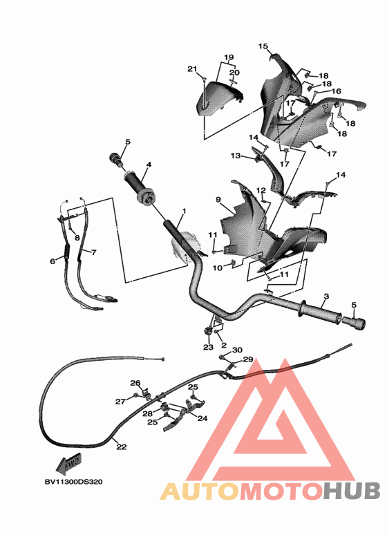 Steering handle & cable