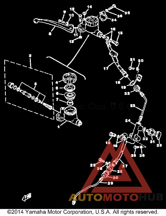 Front master cylinder - brake hose