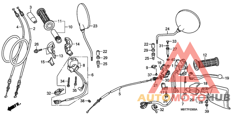 Handle lever/switch/cable