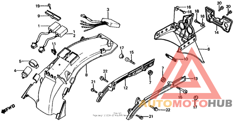 Rear fender + spark unit