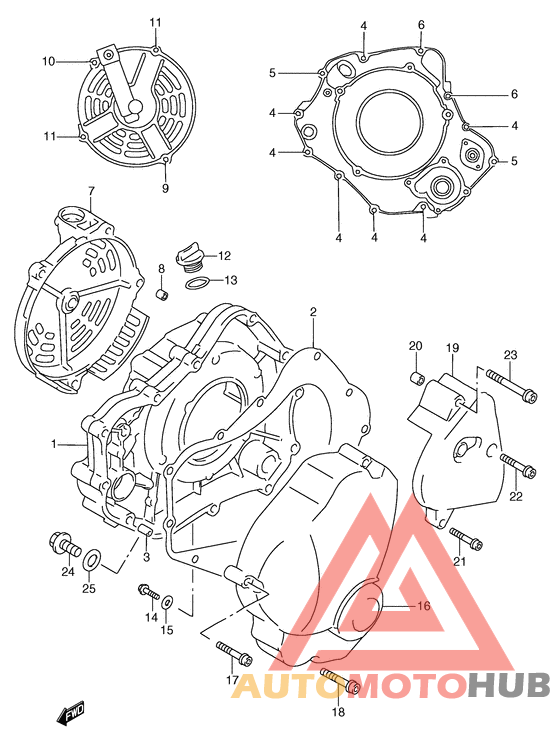Crankcase cover ass`y  (v