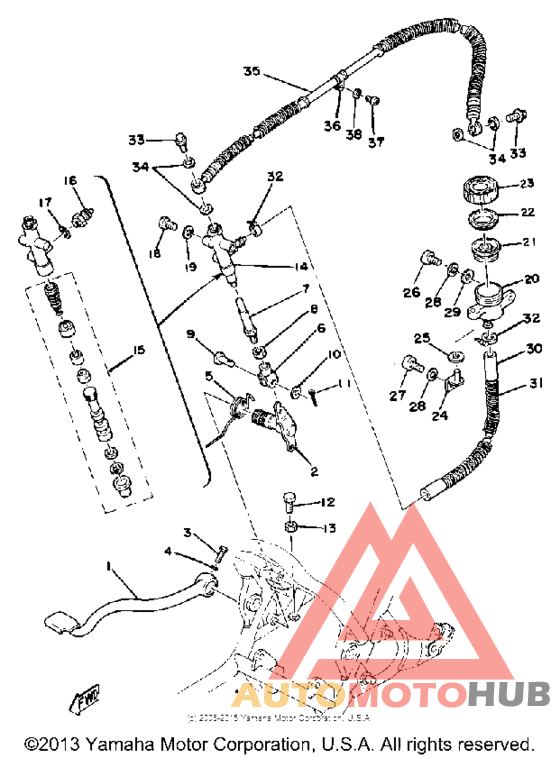 Brake pedal - rear master cylinder