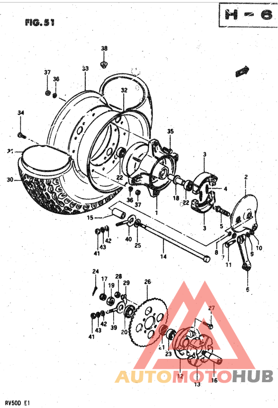 Rear wheel complete assy