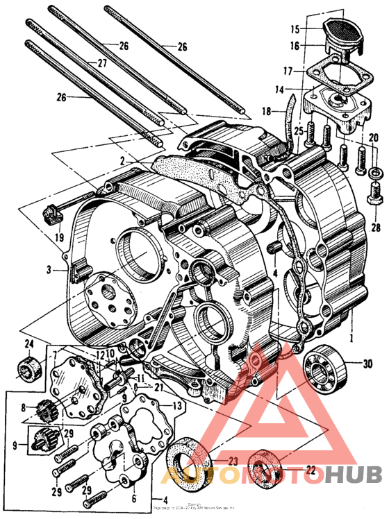 Crankcase + oil pump