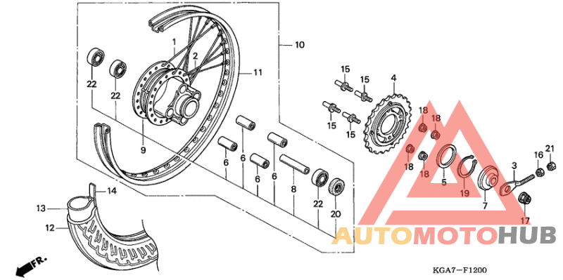 Rear wheel complete assy