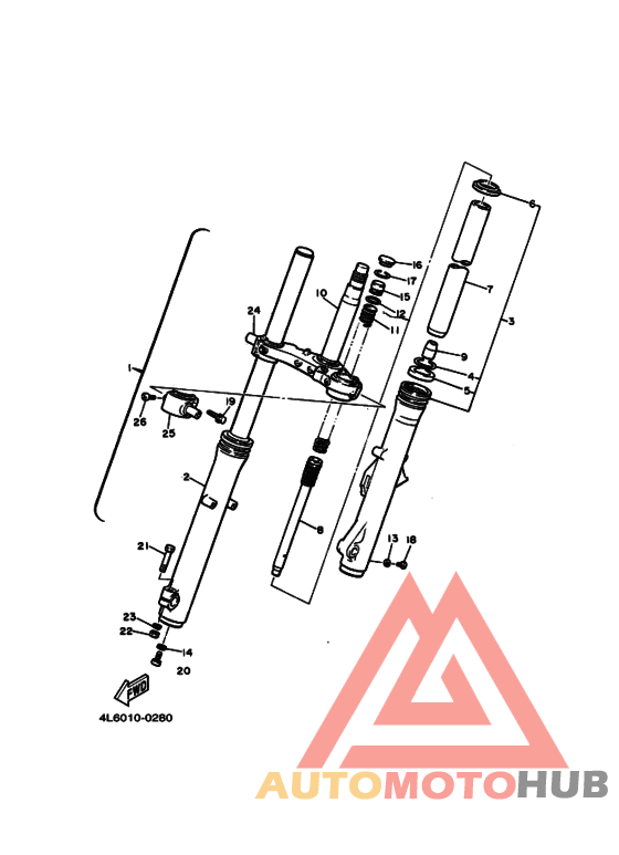 Front fork assy(ur silv