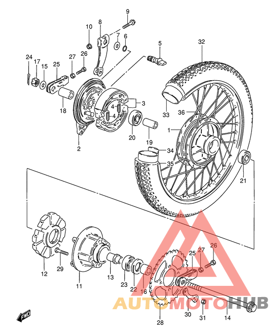 Rear wheel complete assy