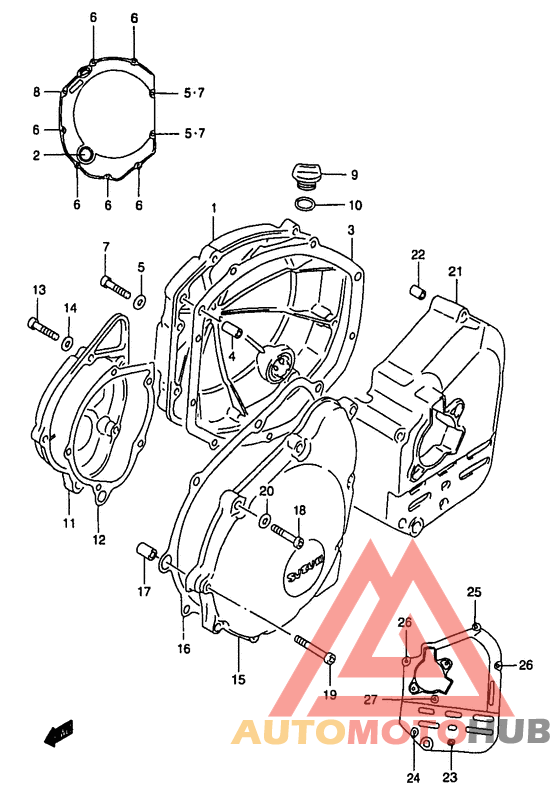 Crankcase cover ass`y  (v