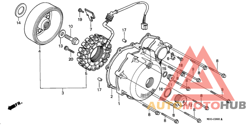 Left crankcase cover/ generator