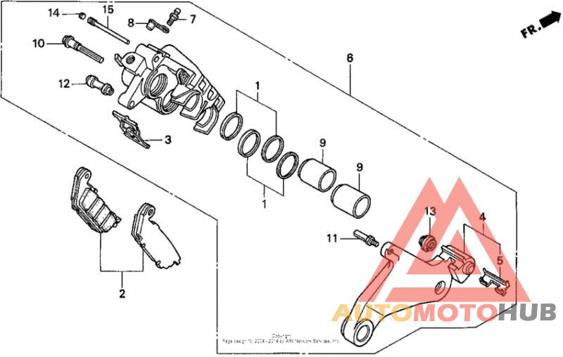 Rear brake caliper 95-98