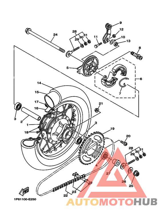 Rear wheel complete assy