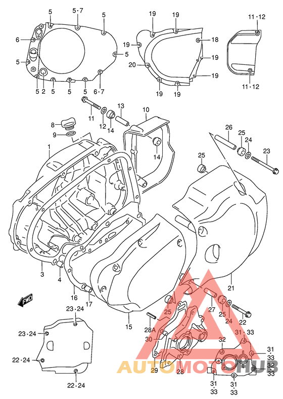 Crankcase cover ass`y  (v