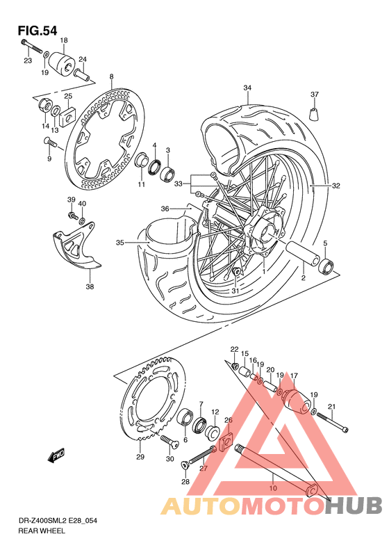 Rear wheel complete assy