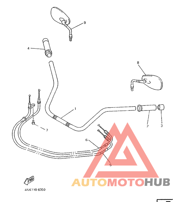 Steering handle. cable
