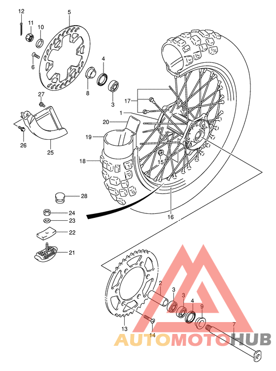Rear wheel complete assy