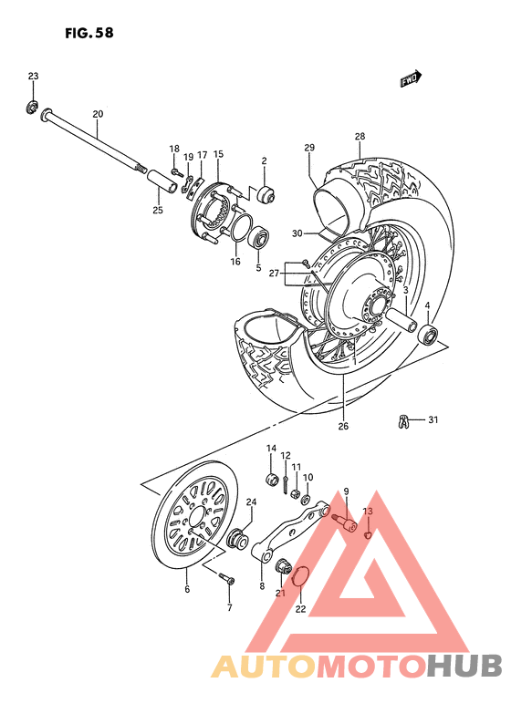 Rear wheel complete assy