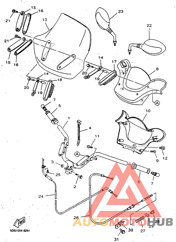 Steering handle. cable