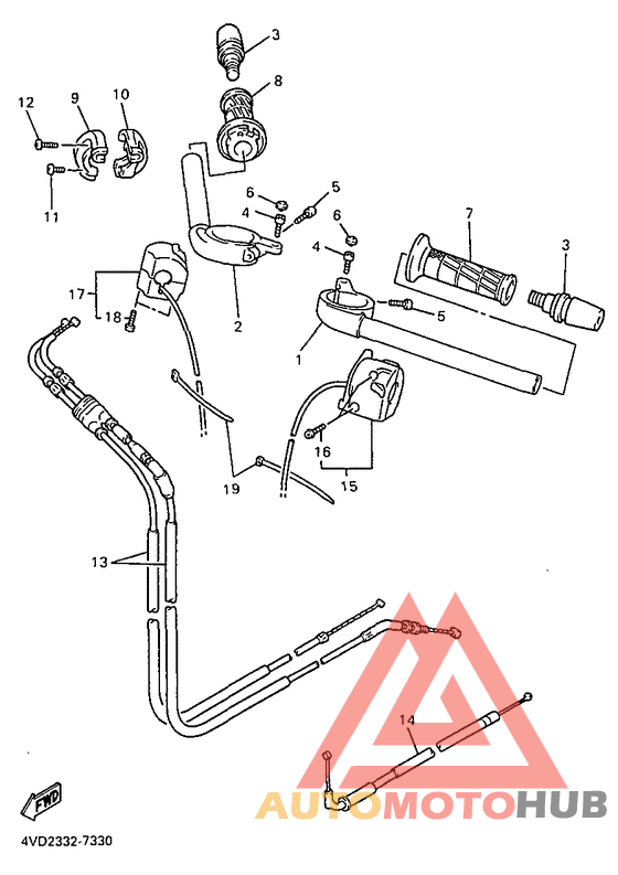 Steering handle. cable