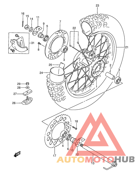 Rear wheel complete assy