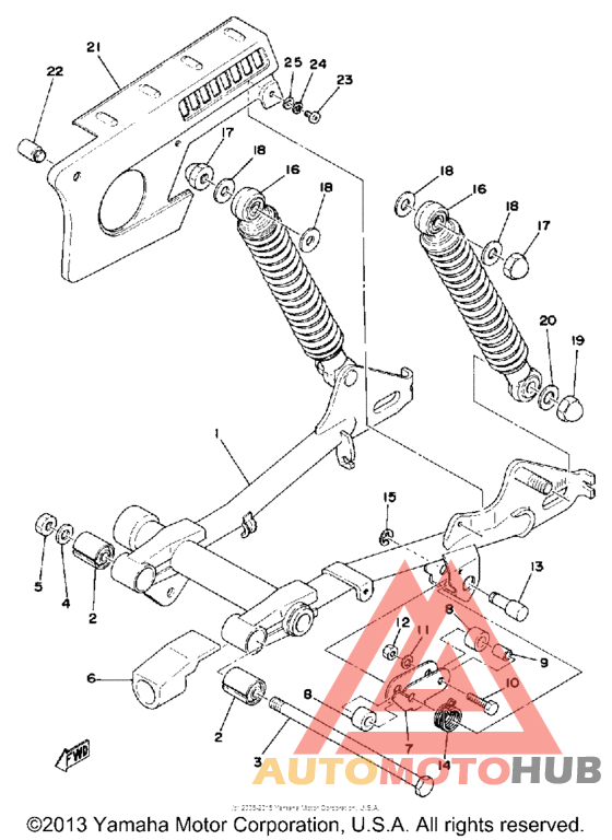 Rear arm-rear cushion-chain case