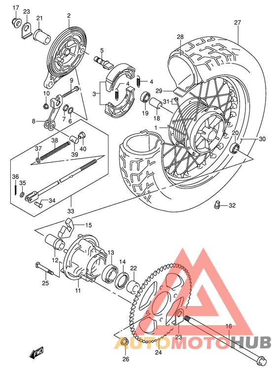 Rear wheel complete assy