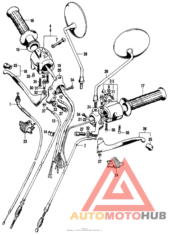 Turn signal + lighting switch + cable