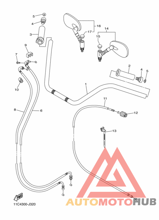 Steering handle & cable