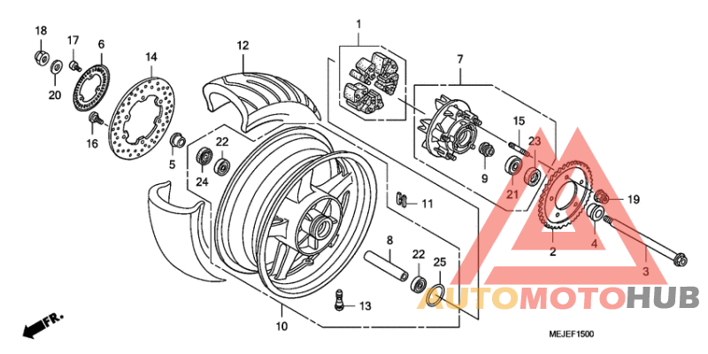 Rear wheel complete assy