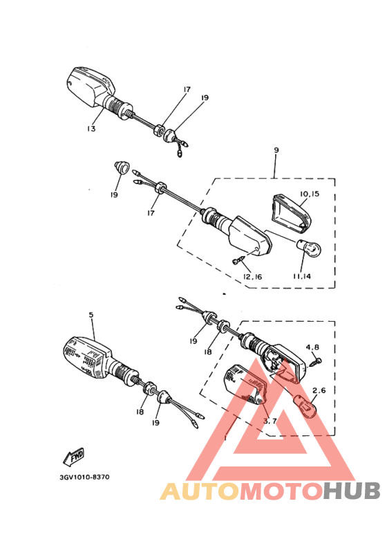 Rear flasher light assy
