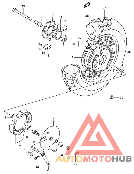 Rear wheel complete assy