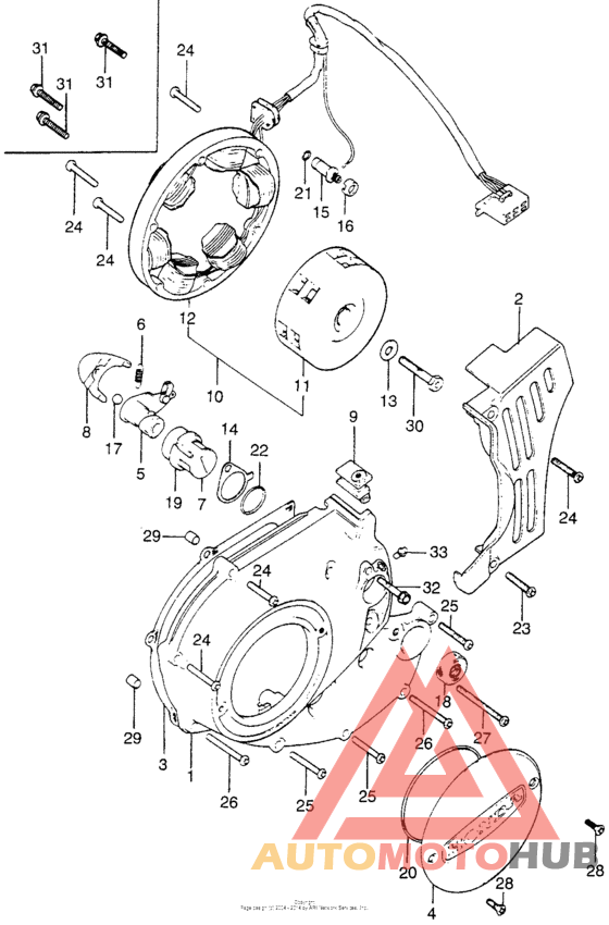 Left crankcase cover + alternator
