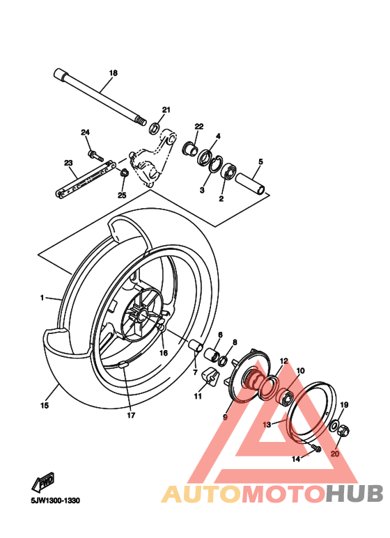 Rear wheel complete assy