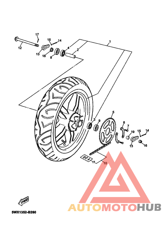 Rear wheel complete assy