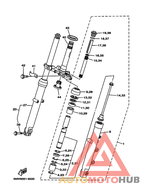 Вилка передней оси