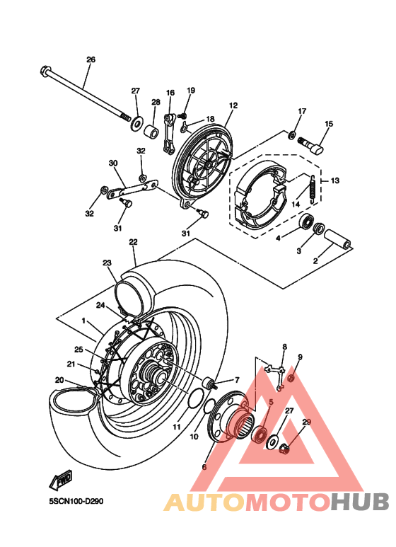 Rear wheel complete assy