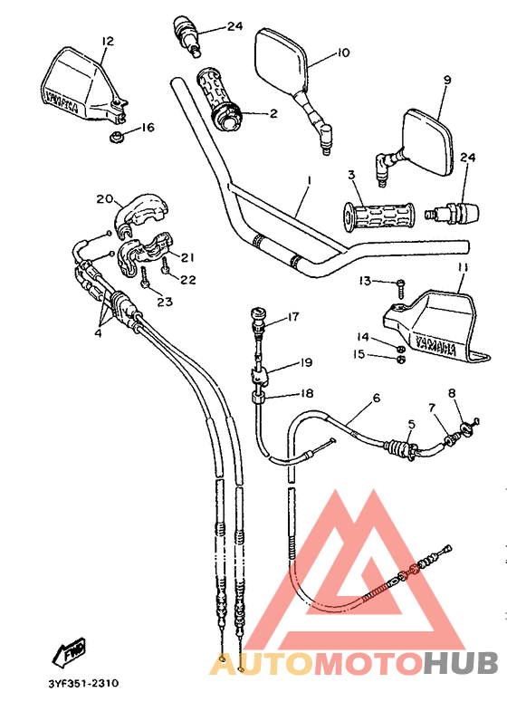 Steering handle. cable