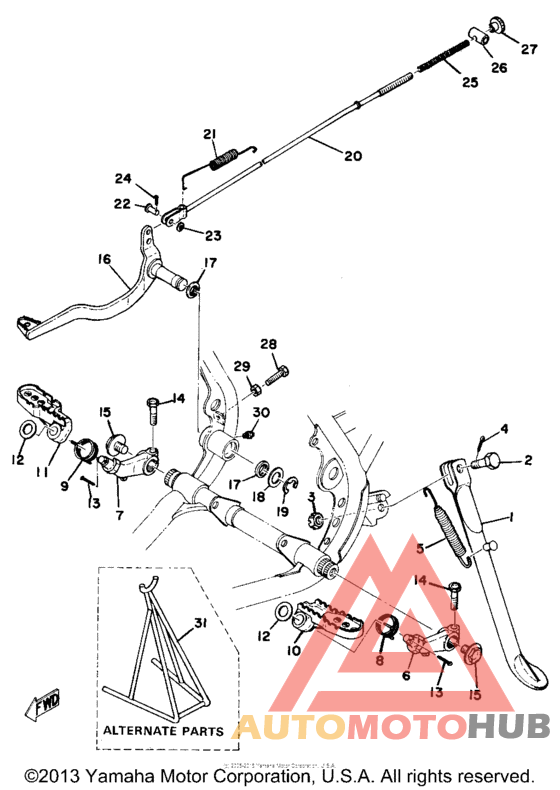 Stand - footrest - brake pedal