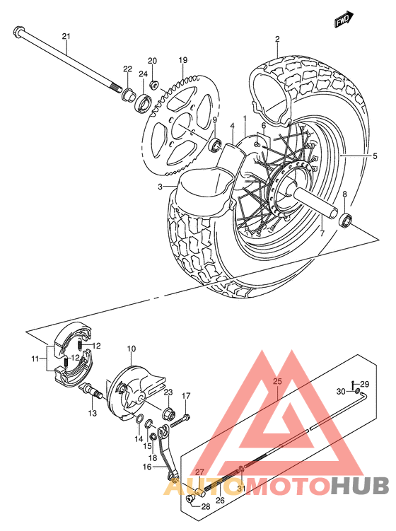 Rear wheel complete assy