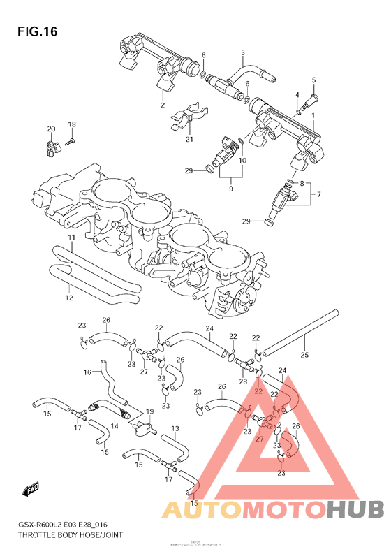 Throttle Body Hose/joint (Gsx-R600L2 E33)