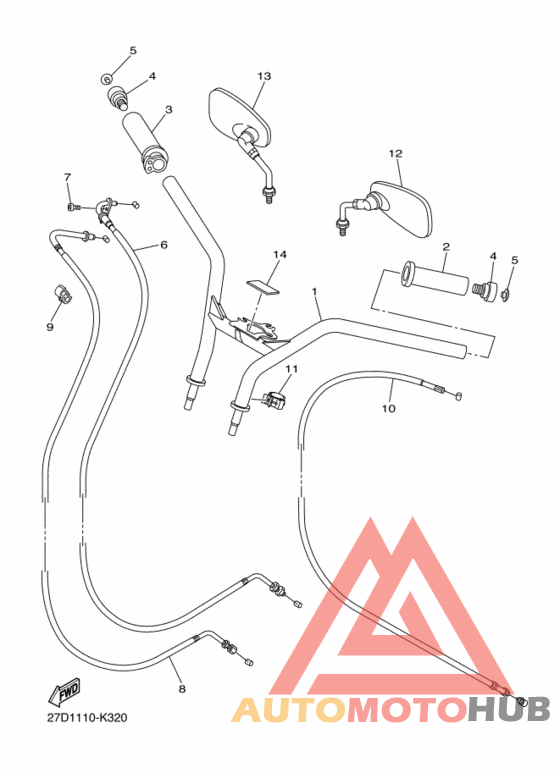 Steering handle & cable