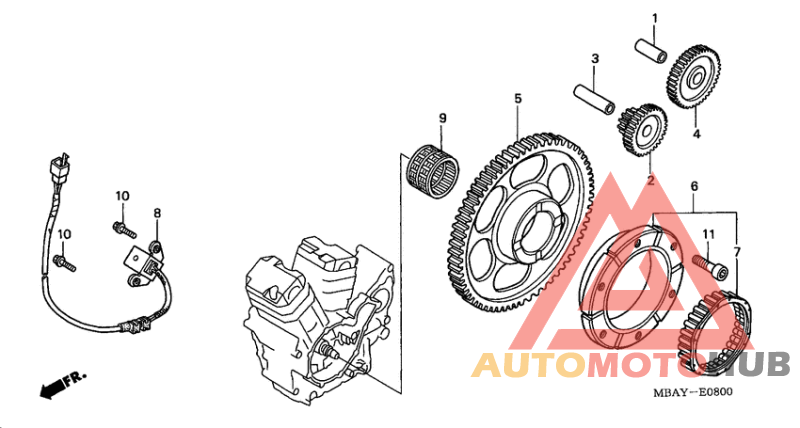 Pulse generator/ starting clutch