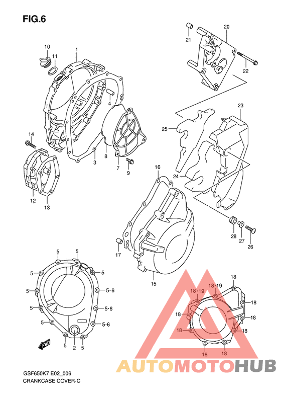 Crankcase cover ass`y  (v