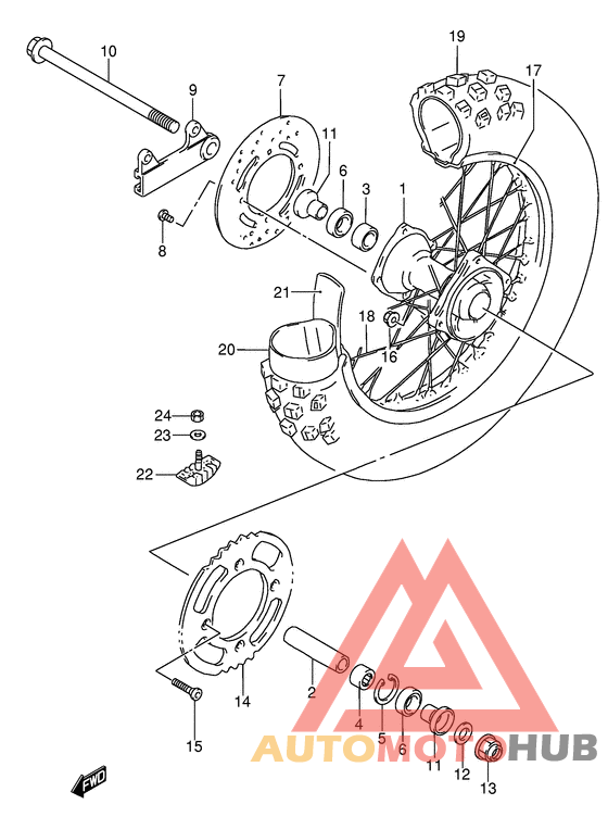 Rear wheel complete assy