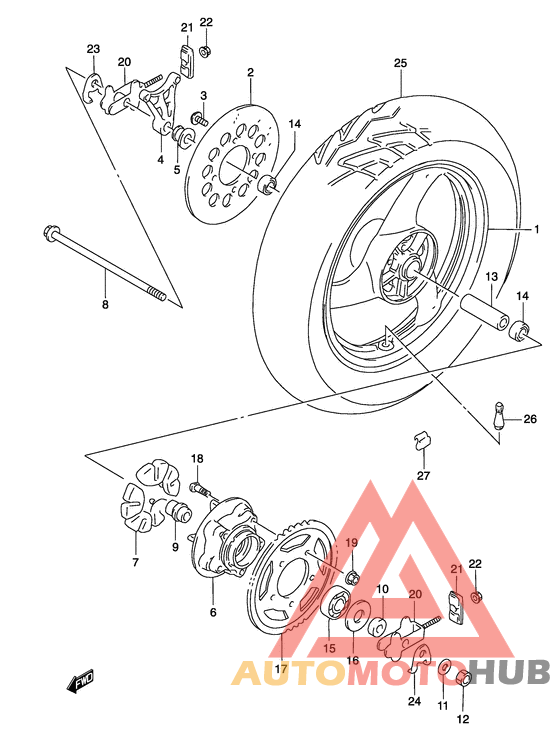 Rear wheel complete assy