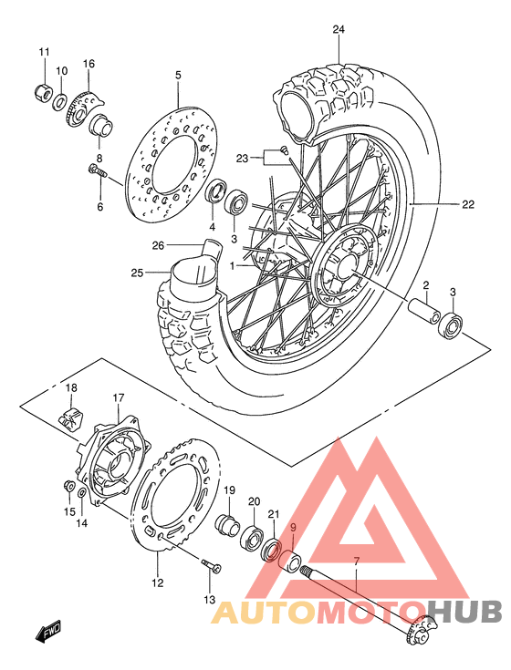 Rear wheel complete assy