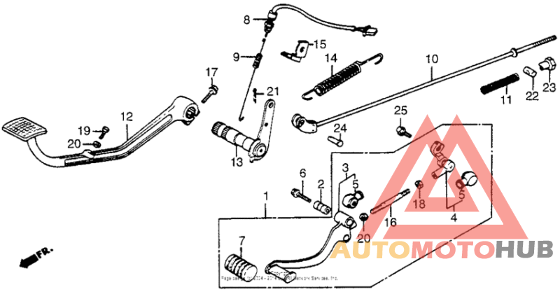 Brake pedal + gearshift pedal