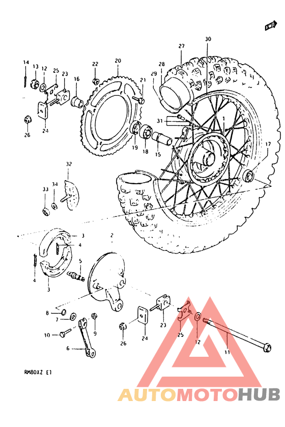 Rear wheel complete assy