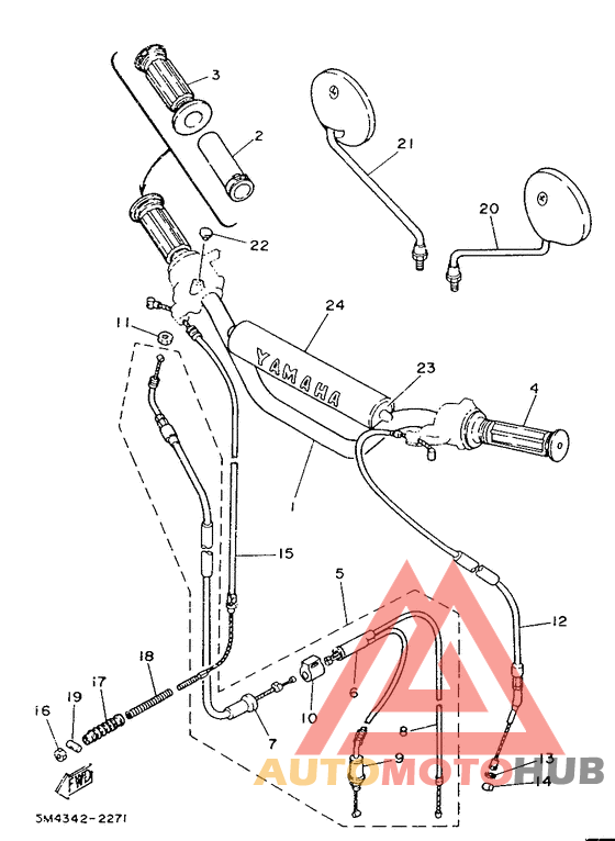 Steering handle. cable